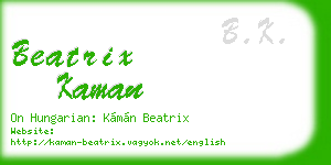 beatrix kaman business card