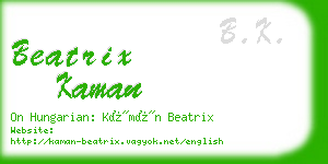 beatrix kaman business card